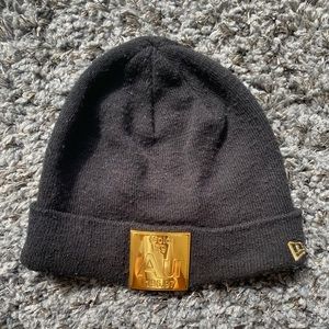 Black Beanie with Gold Plaque